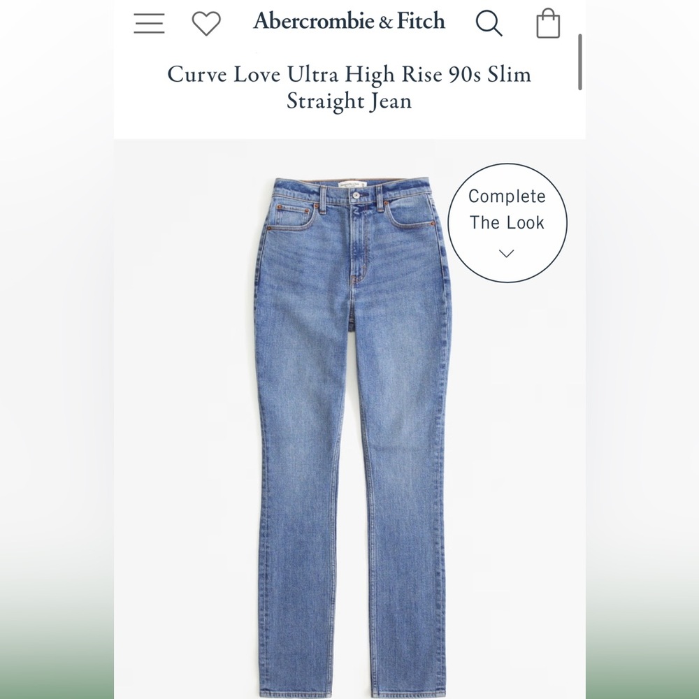 Abercrombie and fitch curve love 90s slim straight ultra high rise